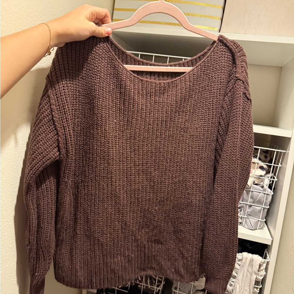 Nordstrom Chocolate Knit Crew Neck Sweater